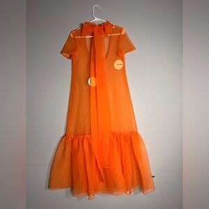 STAUD Vibrant Orange Formal Dress